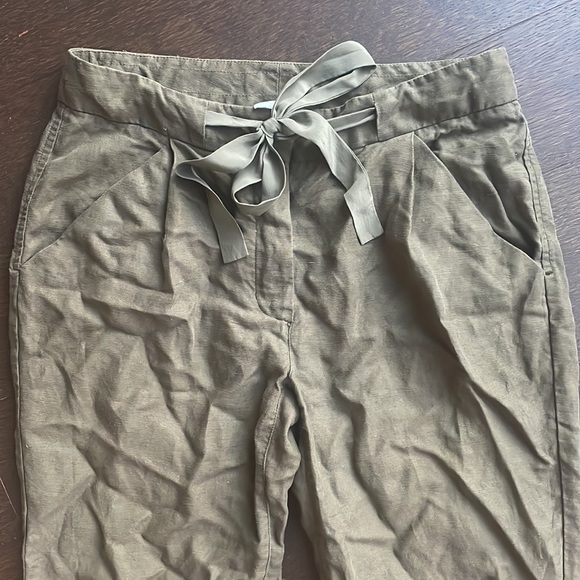 Wilfred olive green linen crop - Picture 2 of 4